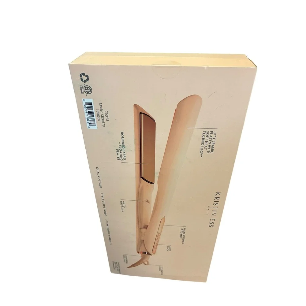 Kristin Ess Hair Signature Styling Set 3-in-1 Ceramic Flat Iron +‎ Brush Clips